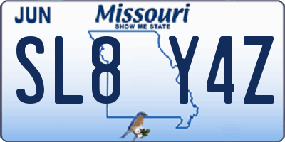 MO license plate SL8Y4Z