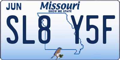 MO license plate SL8Y5F