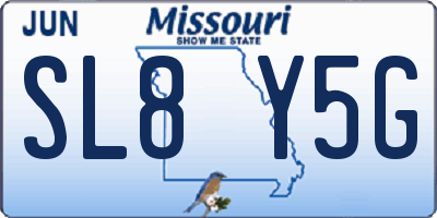 MO license plate SL8Y5G
