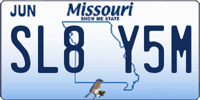 MO license plate SL8Y5M
