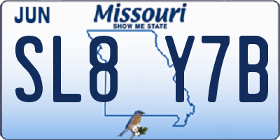 MO license plate SL8Y7B