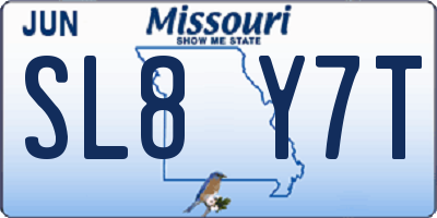 MO license plate SL8Y7T