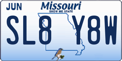 MO license plate SL8Y8W