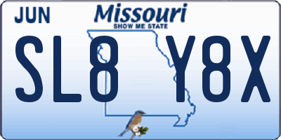 MO license plate SL8Y8X