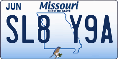 MO license plate SL8Y9A