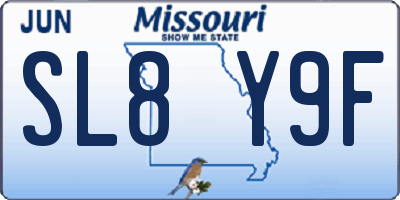 MO license plate SL8Y9F