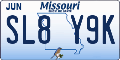 MO license plate SL8Y9K