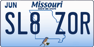 MO license plate SL8Z0R
