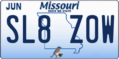 MO license plate SL8Z0W