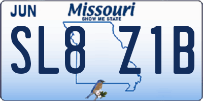 MO license plate SL8Z1B