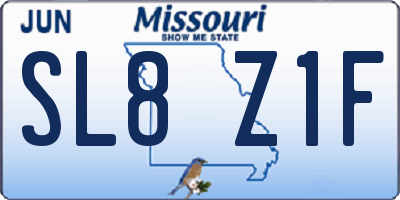 MO license plate SL8Z1F