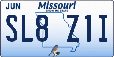 MO license plate SL8Z1I