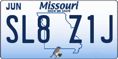 MO license plate SL8Z1J