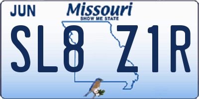 MO license plate SL8Z1R