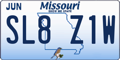 MO license plate SL8Z1W