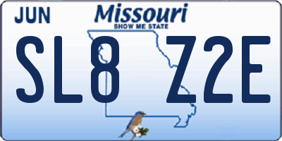 MO license plate SL8Z2E
