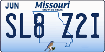 MO license plate SL8Z2I