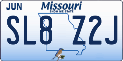 MO license plate SL8Z2J