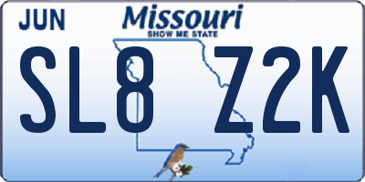 MO license plate SL8Z2K