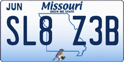 MO license plate SL8Z3B