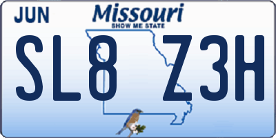 MO license plate SL8Z3H