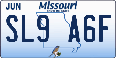MO license plate SL9A6F