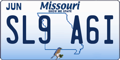 MO license plate SL9A6I