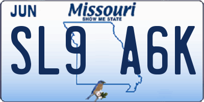 MO license plate SL9A6K