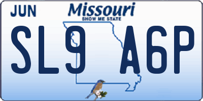 MO license plate SL9A6P