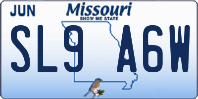 MO license plate SL9A6W