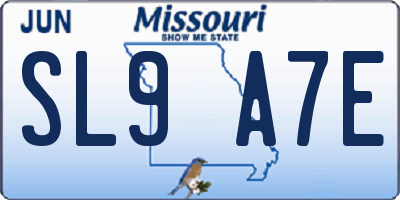 MO license plate SL9A7E