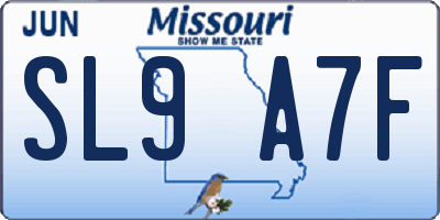 MO license plate SL9A7F