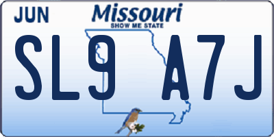 MO license plate SL9A7J