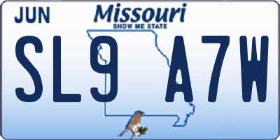 MO license plate SL9A7W