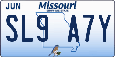MO license plate SL9A7Y