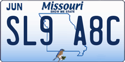 MO license plate SL9A8C
