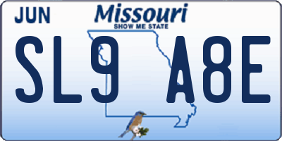 MO license plate SL9A8E