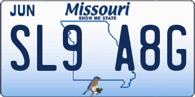 MO license plate SL9A8G