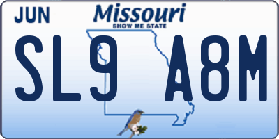 MO license plate SL9A8M
