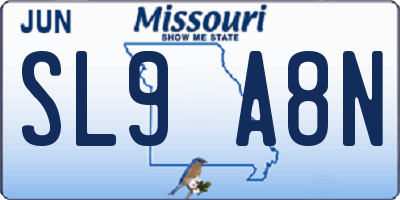 MO license plate SL9A8N