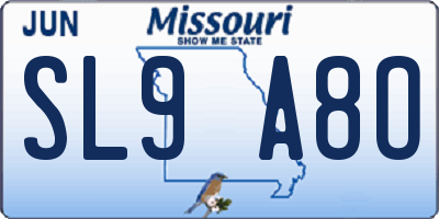 MO license plate SL9A8O
