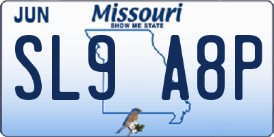 MO license plate SL9A8P