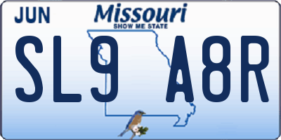 MO license plate SL9A8R