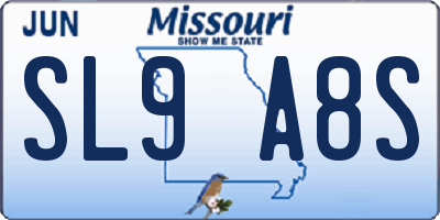 MO license plate SL9A8S