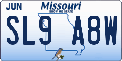 MO license plate SL9A8W