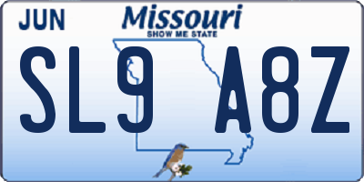 MO license plate SL9A8Z
