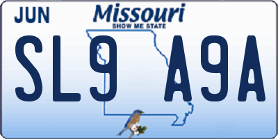 MO license plate SL9A9A