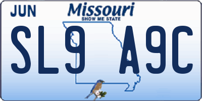 MO license plate SL9A9C