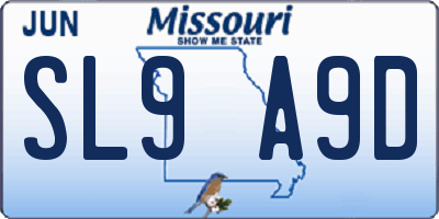 MO license plate SL9A9D