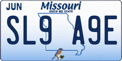 MO license plate SL9A9E